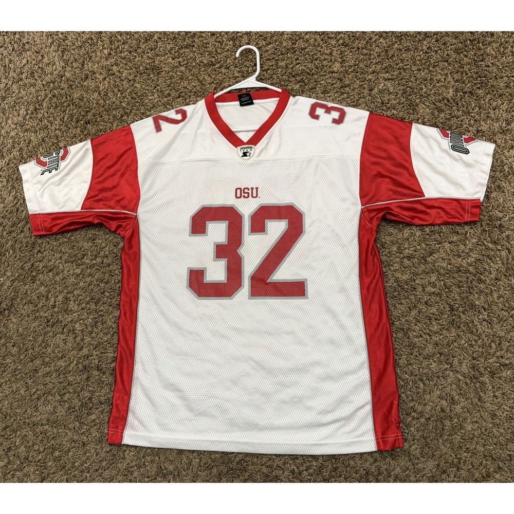 Vintage Starter Team NCAA Ohio State Buckeyes #32 White Jersey Mens Size XL